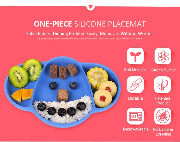 NON-SLIP BABY SILICON PLATE (ELEPHANT SHAPE)