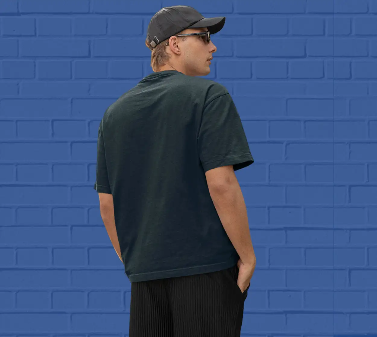 PLAIN OVERSIZED T SHIRTS - Petrol Blue 240 GSM - secondary