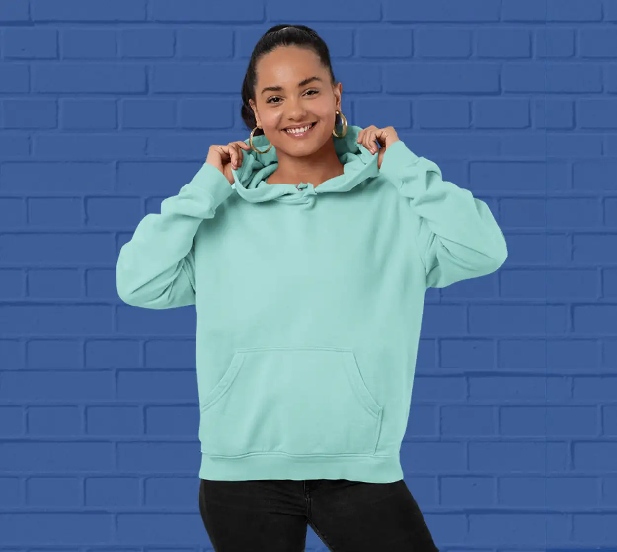 Solid Mint  Hoodie for Women - Premium Quality