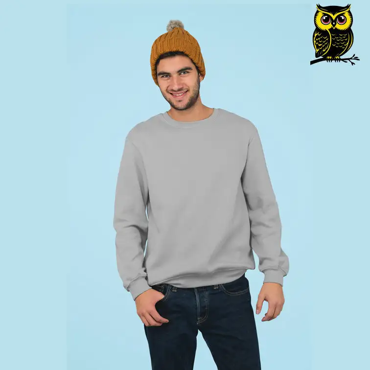 PLAIN UNISEX SWEATSHIRT - GREY MELANGE
