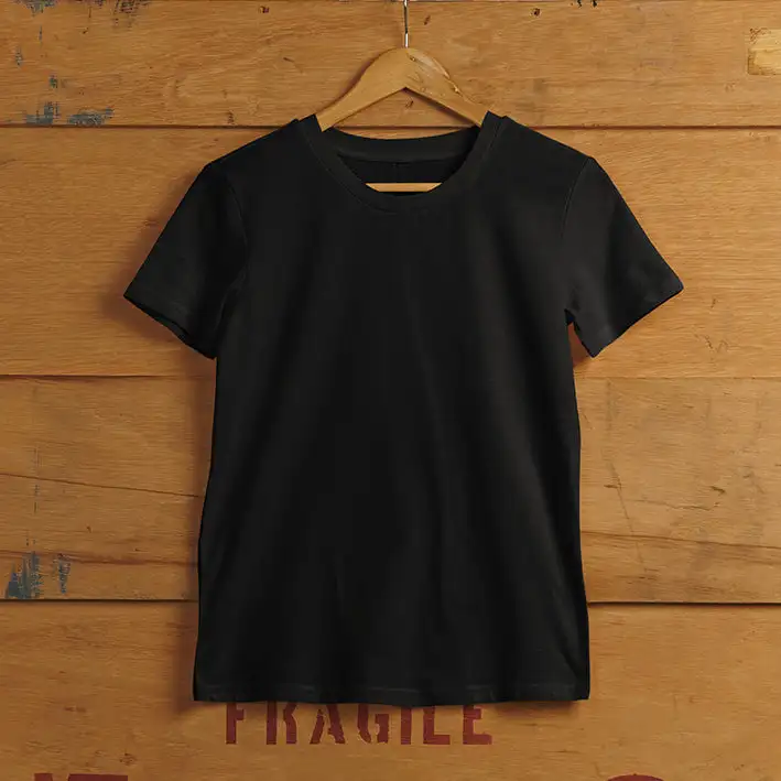 Classic Supima Crew Neck T-Shirts- BLACK