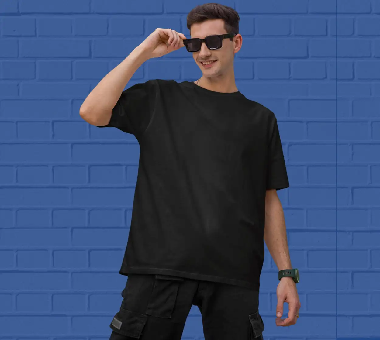 PLAIN OVERSIZED T SHIRTS -Black 240 GSM
