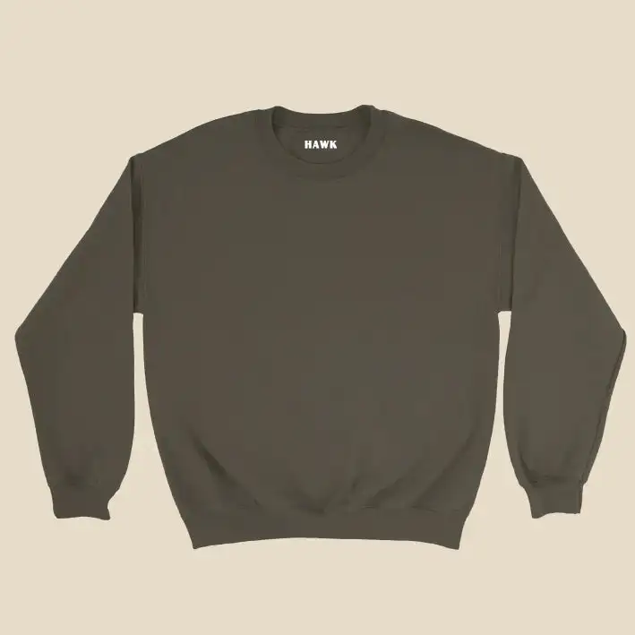 PLAIN UNISEX SWEATSHIRT - OLIVE GREEN