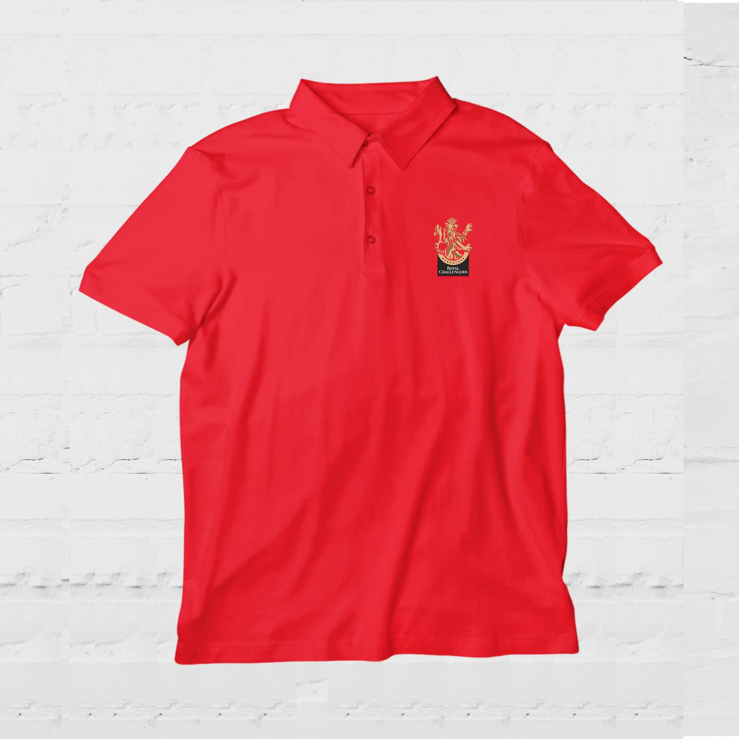 RCB Logo Printed Polo T-shirt RED - secondary