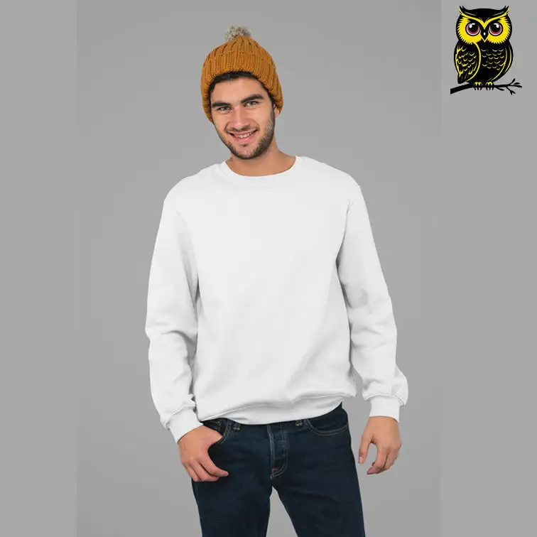 PLAIN UNISEX SWEATSHIRT -WHITE - secondary