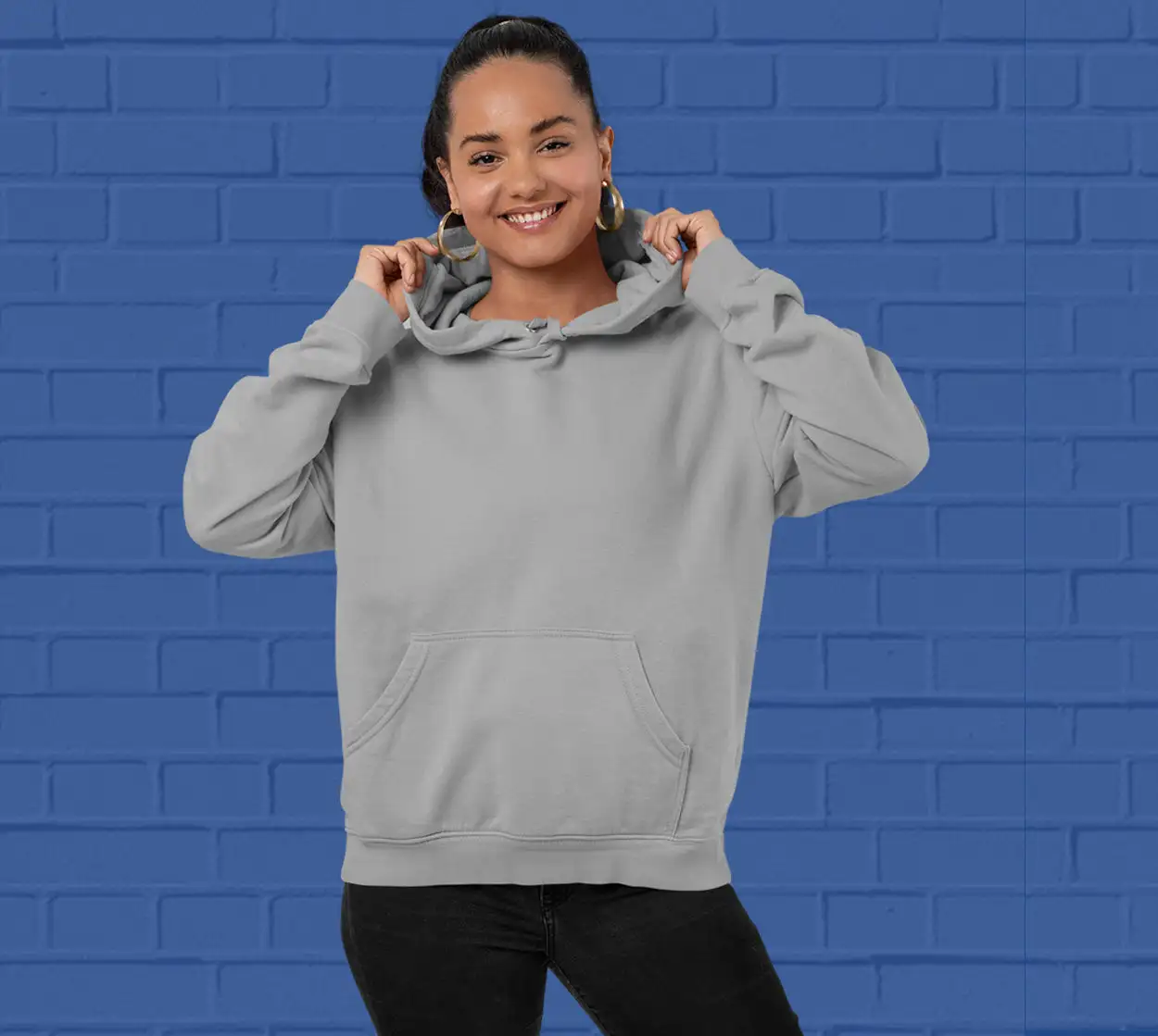 Solid Grey Melange  Hoodie for Women - Premium Quality
