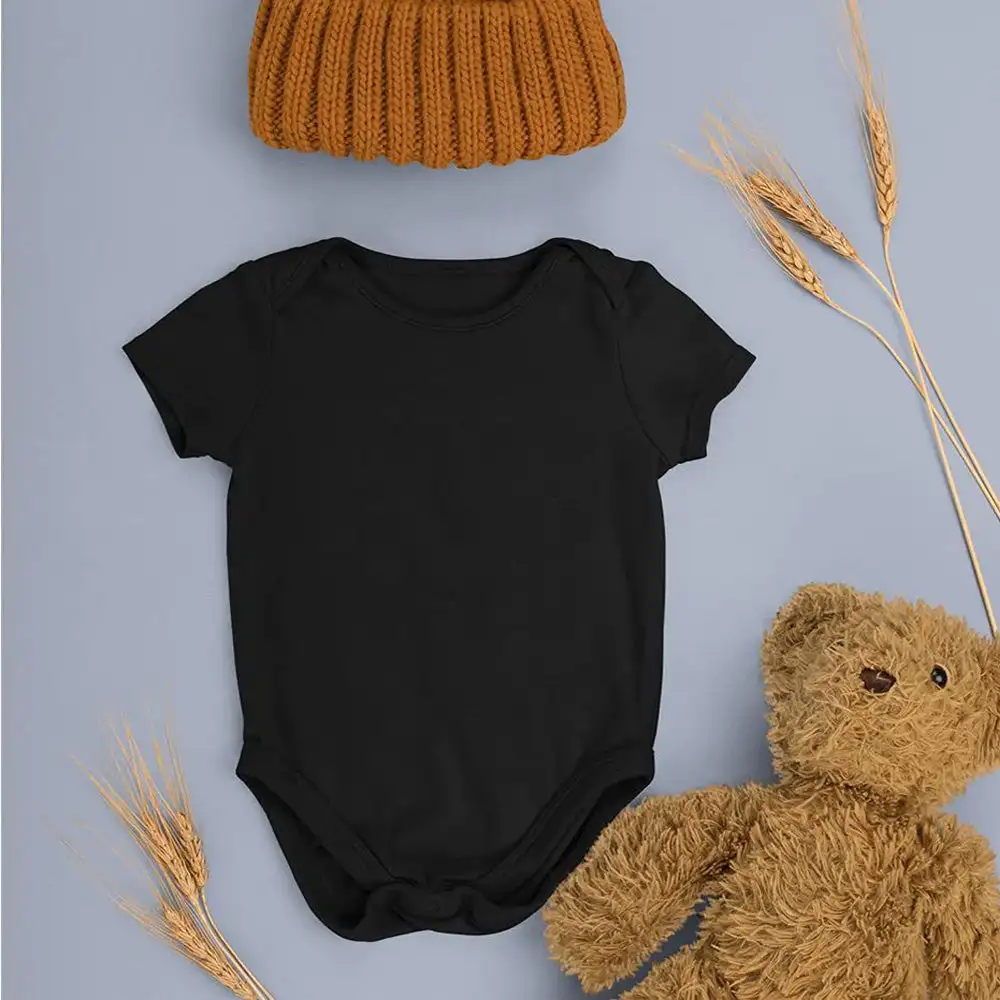 BABY ROMPER – SKIN FRIENDLY PURE COTTON-BLACK