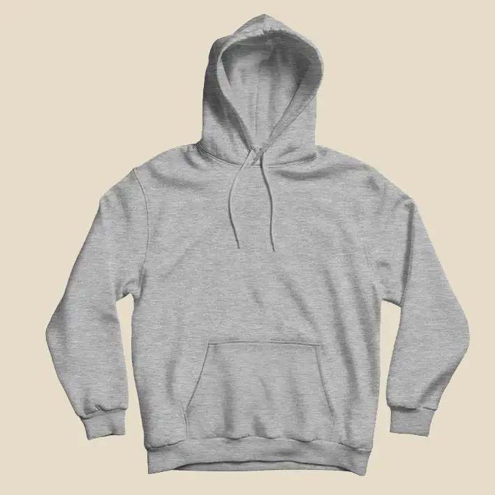 Men Hoodie with Kangaroo Pocket- GREY MELANGE