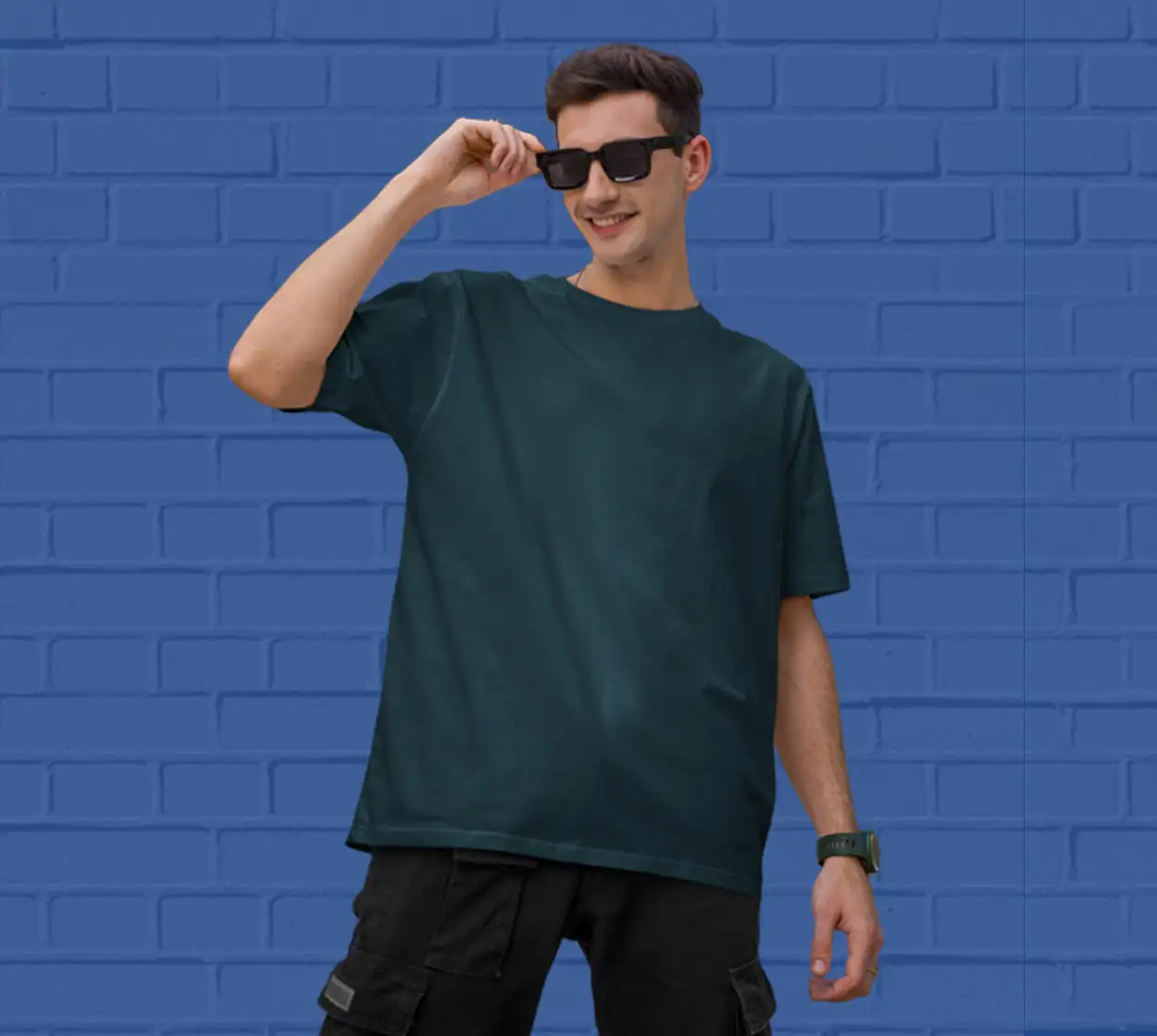 PLAIN OVERSIZED T SHIRTS - Petrol Blue 240 GSM