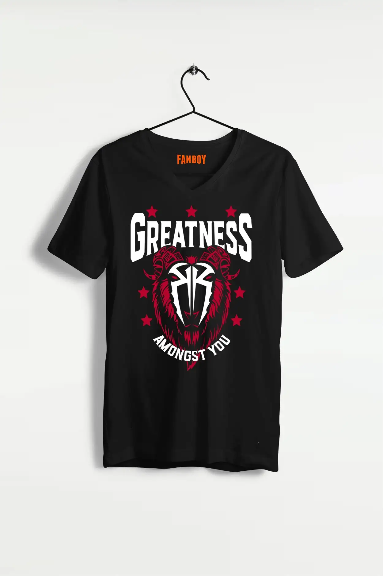 Roman Reigns Greatness Amongst You GOAT Exclusive WWE Black Cotton T-shirt