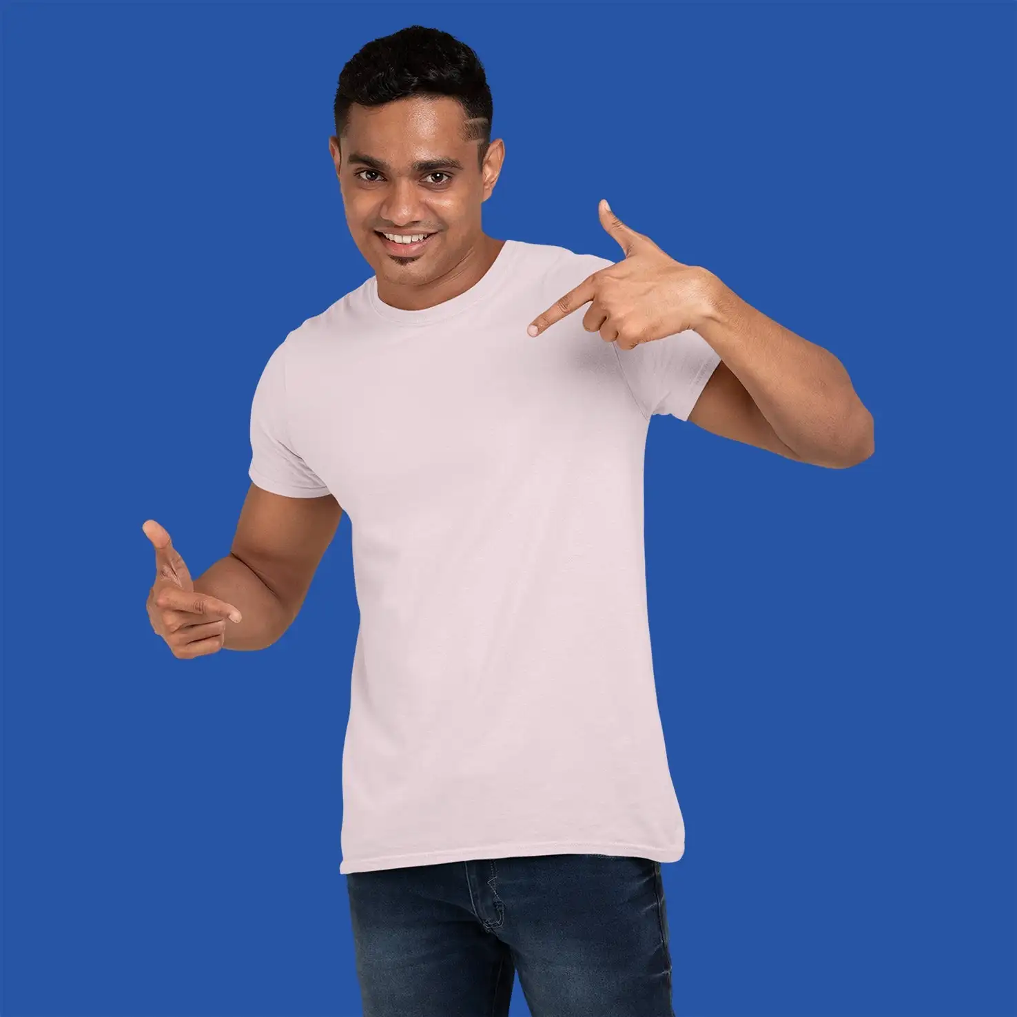 Men's Round Neck Plain T-Shirt- LIGHT BABY PINK - secondary