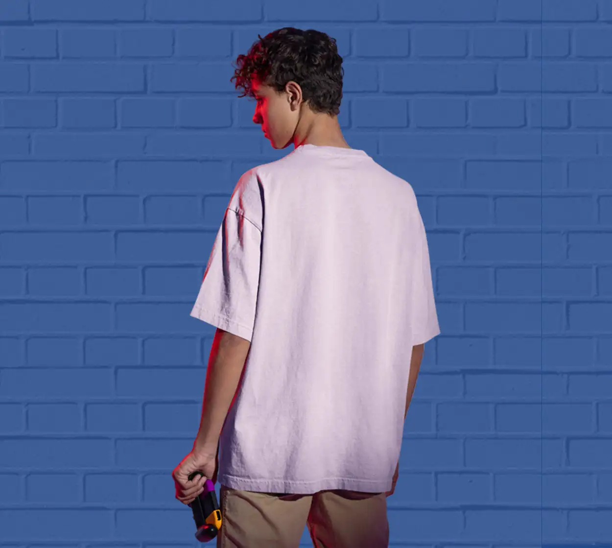 Solid Light Baby Pink  Oversized T shirt - secondary