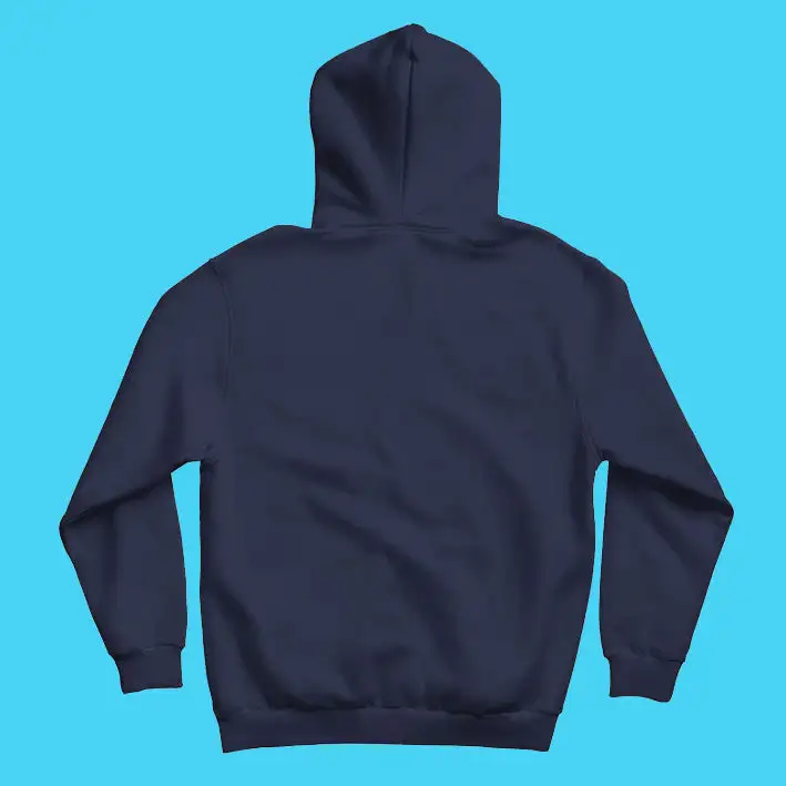 Navy Blue Hoodie - Fully Solid with Kangaroo Pocket - secondary