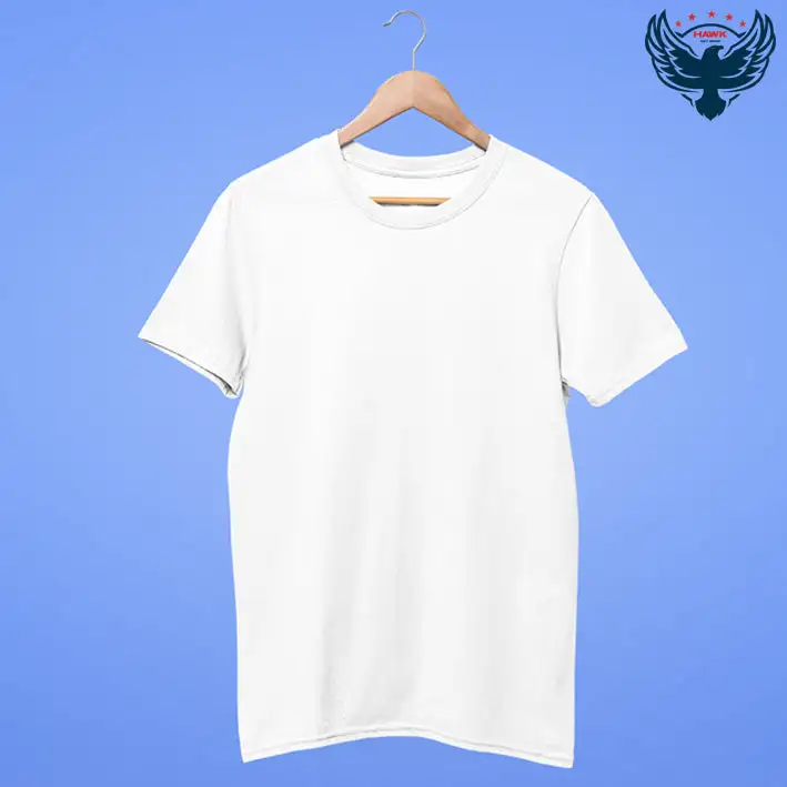 Men's Round Neck Plain T-Shirt- WHITE - secondary