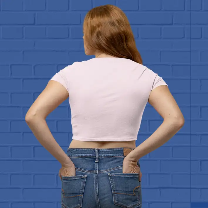 Plain  Light Baby Pink Crop Top - secondary