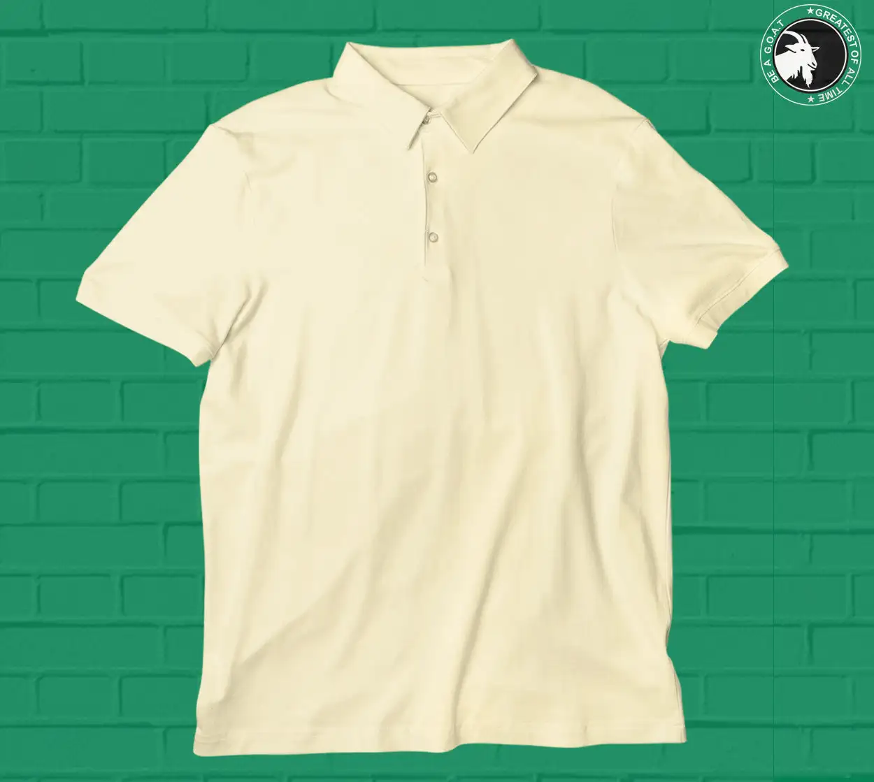 Solid Beige Polo Collared T-shirt -240 GSM