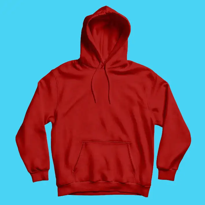Red Hoodie - Fully Solid with Kangaroo Pocket