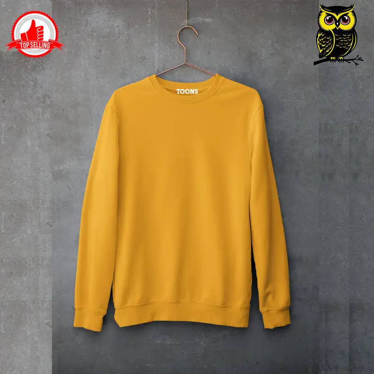 PLAIN UNISEX SWEATSHIRT -MUSTARD YELLOW - secondary