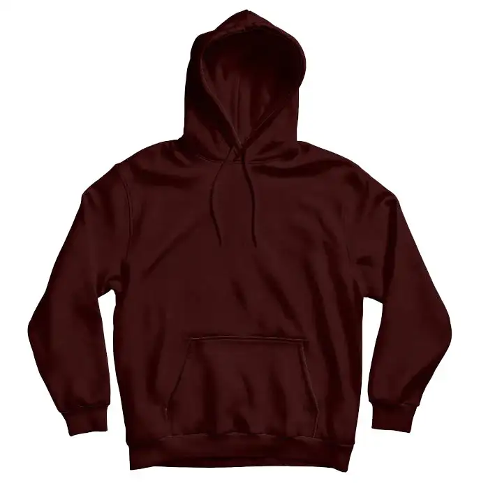 Men Hoodie with Kangaroo Pocket-MAROON - secondary