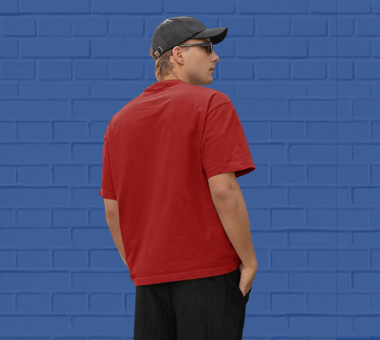 PLAIN OVERSIZED T SHIRTS -Red 240 GSM - secondary