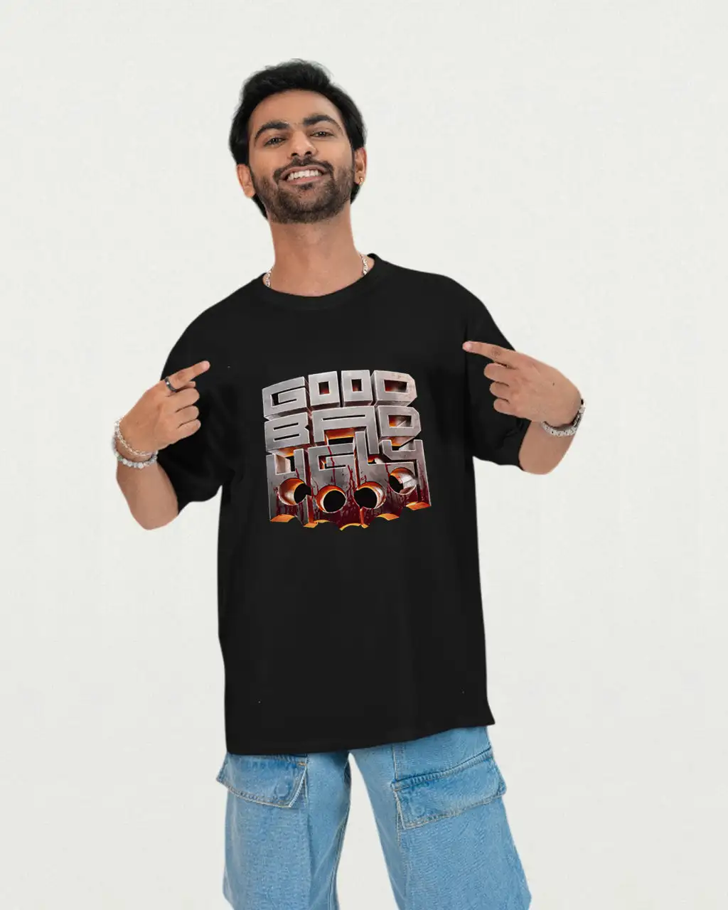 AK GOOD BAD UGLY Title Oversized T-shirt