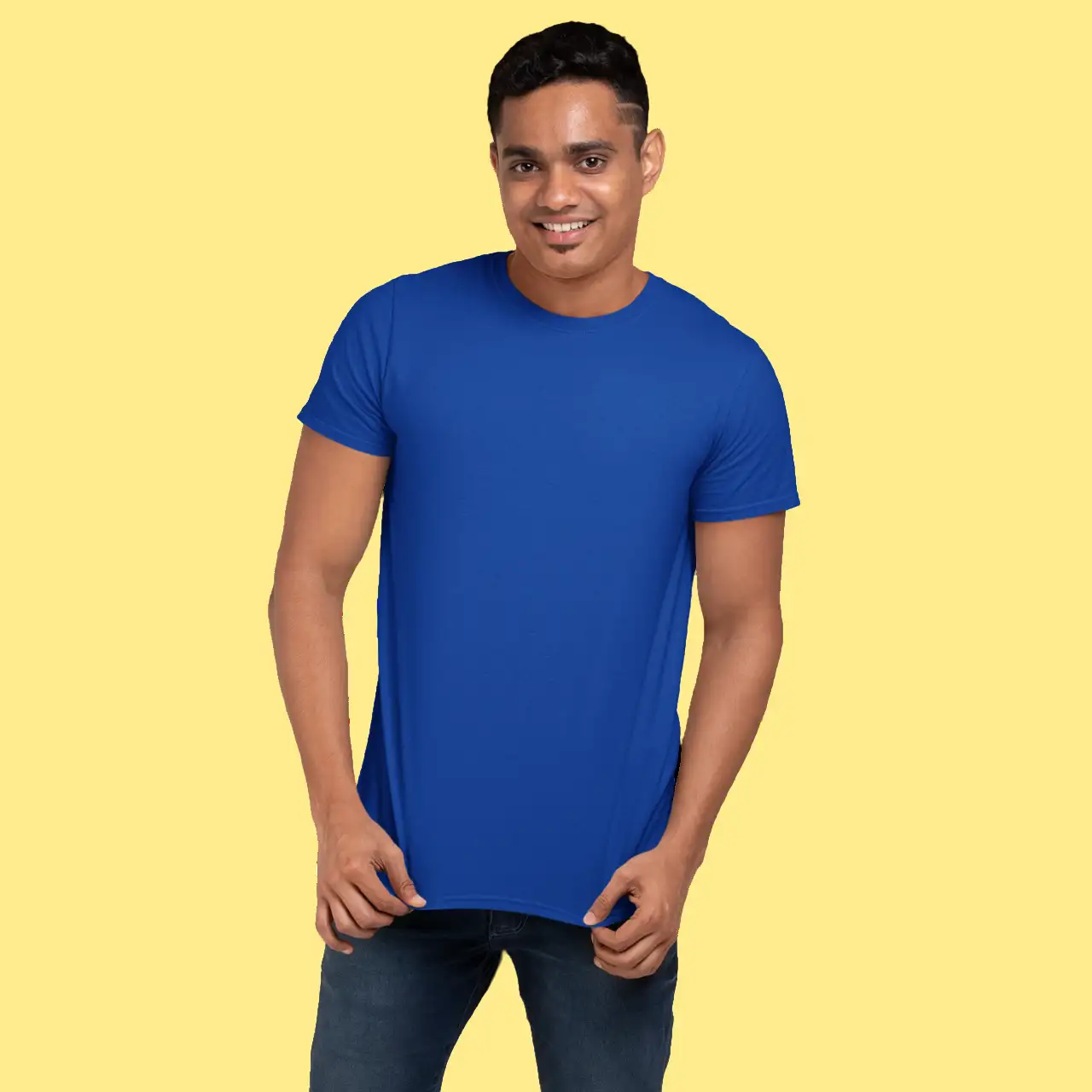 Men's Round Neck Plain T-Shirt- ROYAL BLUE - secondary