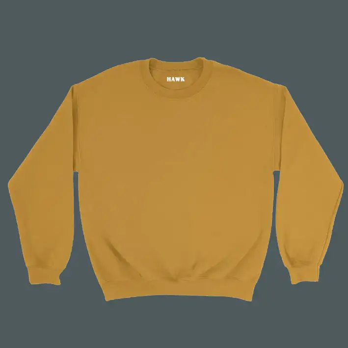 PLAIN UNISEX SWEATSHIRT -MUSTARD YELLOW