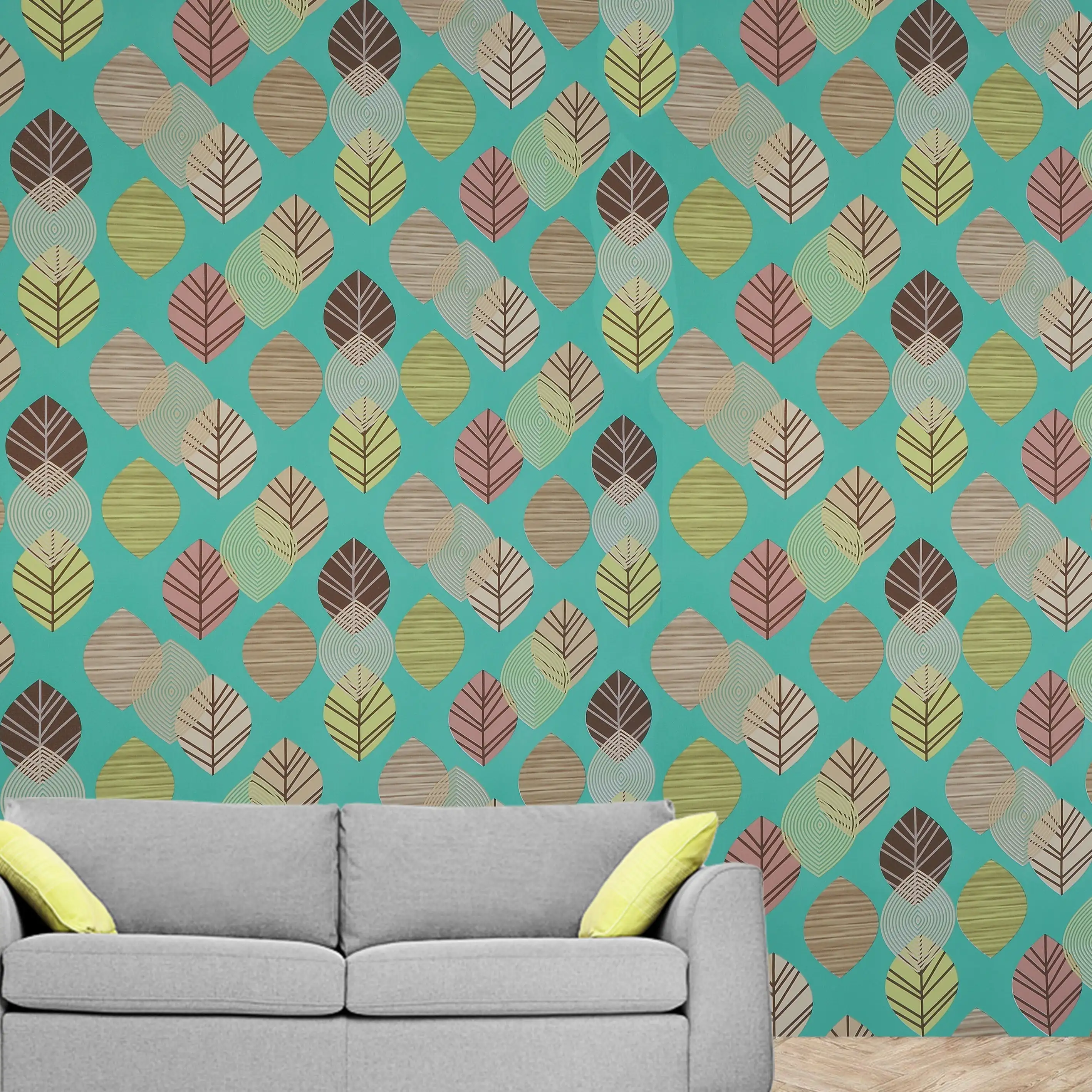 Decorative Blue Base Multicolor Wallpaper - secondary