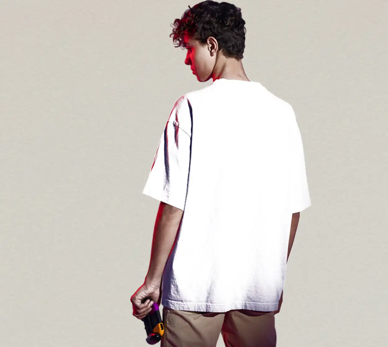 Solid White  Oversized T shirt - secondary