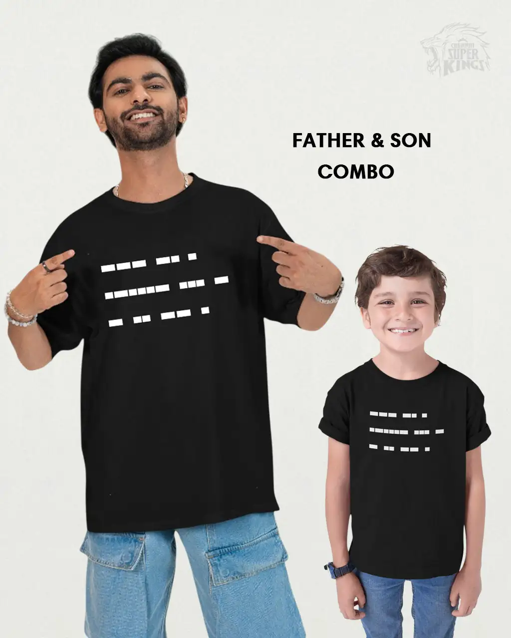 MS Dhoni Morse Code T-Shirt – Dad & Son Combo
