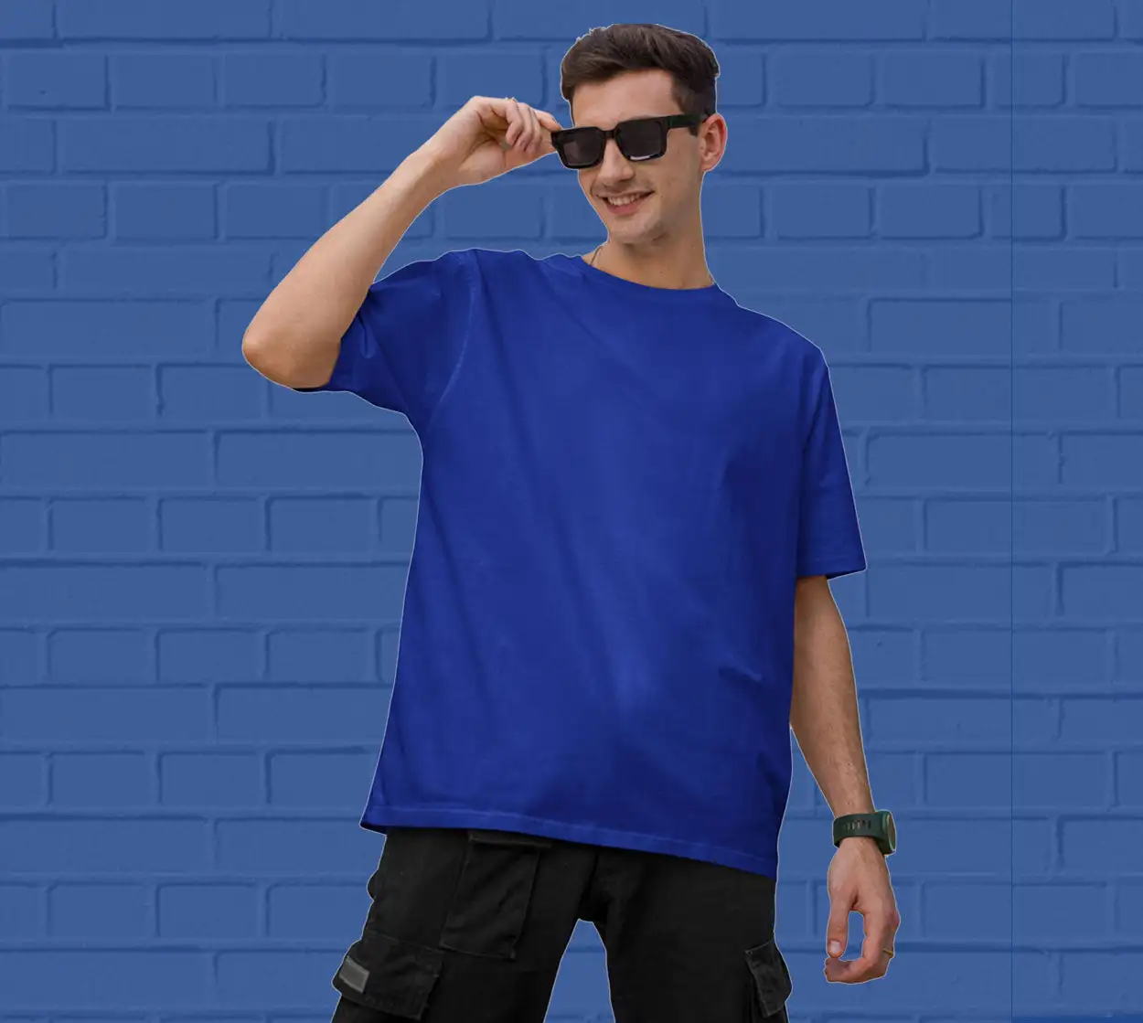 PLAIN OVERSIZED T SHIRTS -Royal Blue 240 GSM