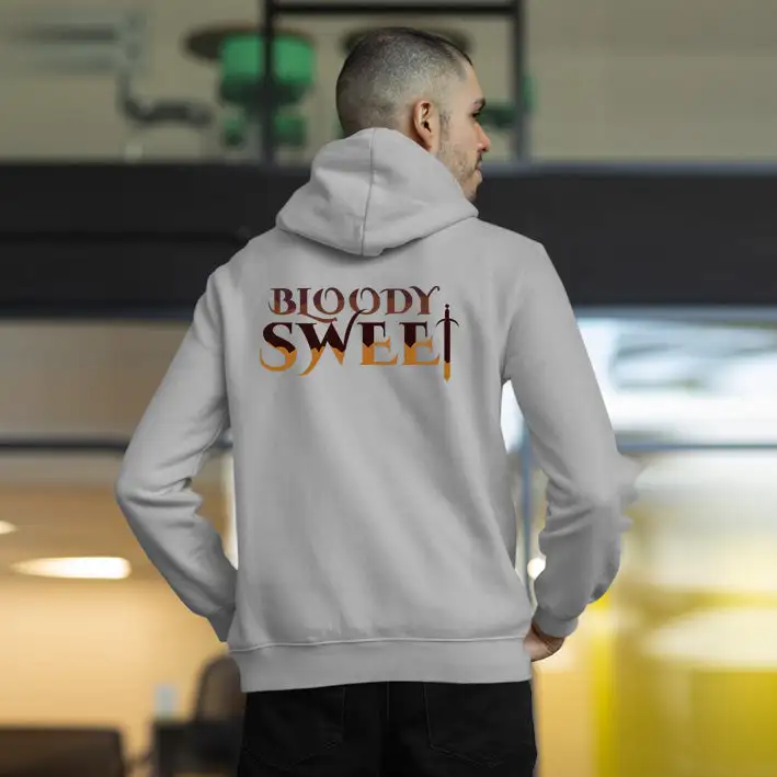 LEO BLOODY SWEET PRINTED ZIPPER HOODIE- GREY MELANGE