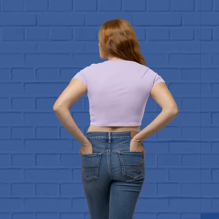 Plain Lavender  Pink Crop Top - secondary