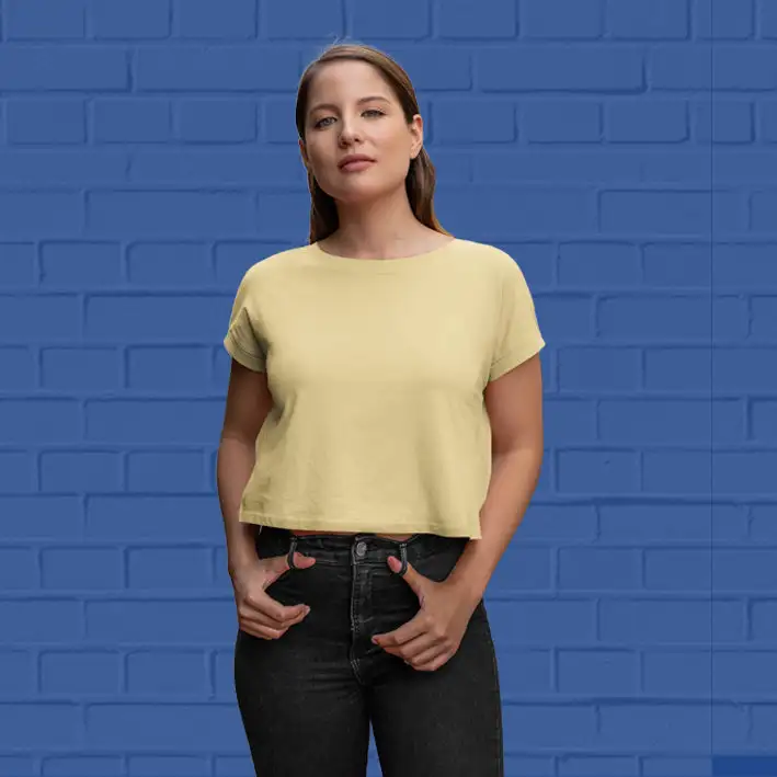 Plain Beige  Crop Top