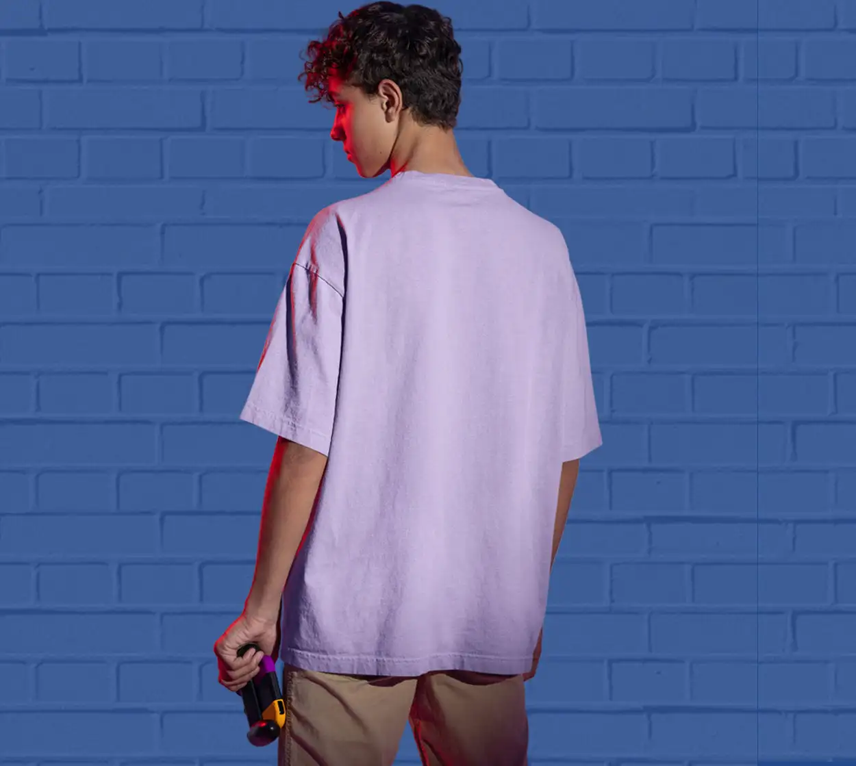 Solid Lavender  Oversized T shirt - secondary
