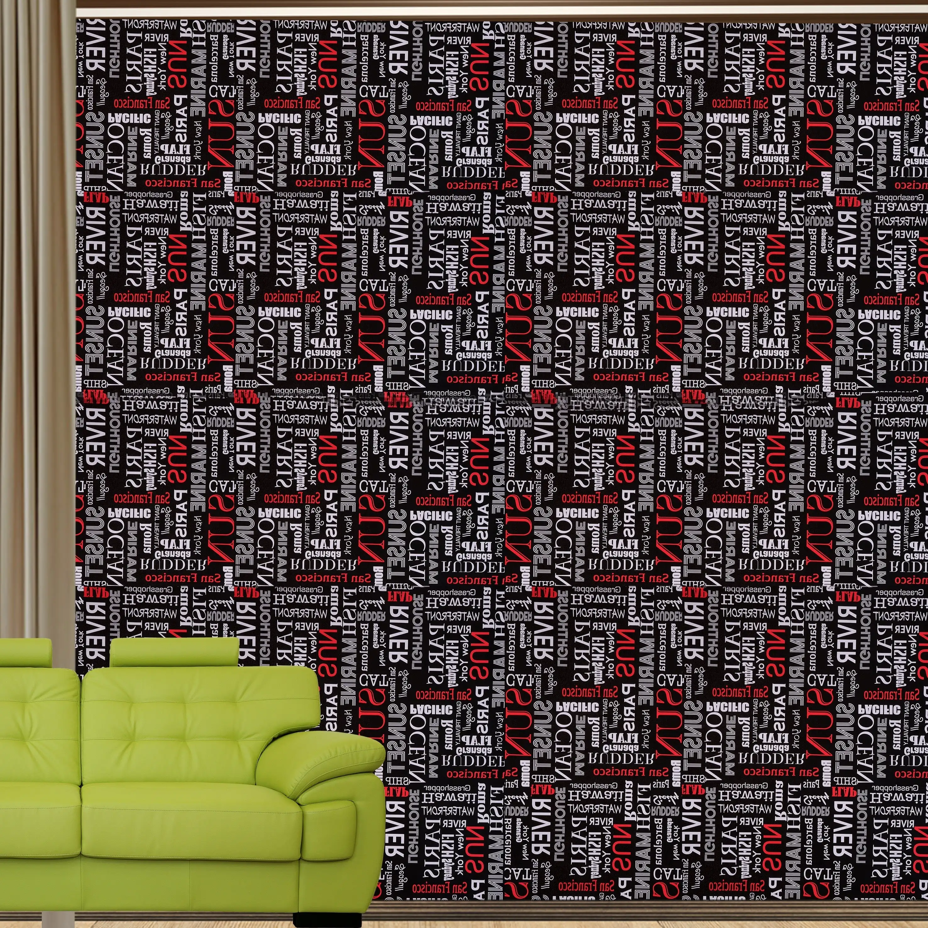 Decorative Black Base Multicolor Wallpaper - secondary