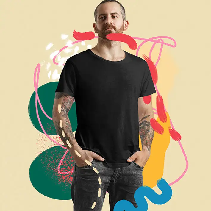 Classic Supima Crew Neck T-Shirts- BLACK - secondary