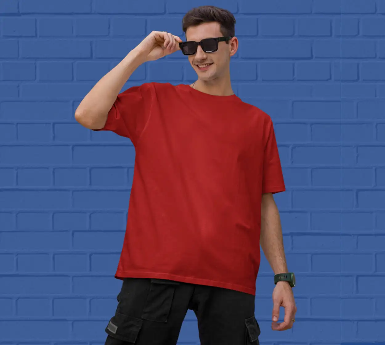PLAIN OVERSIZED T SHIRTS -Red 240 GSM