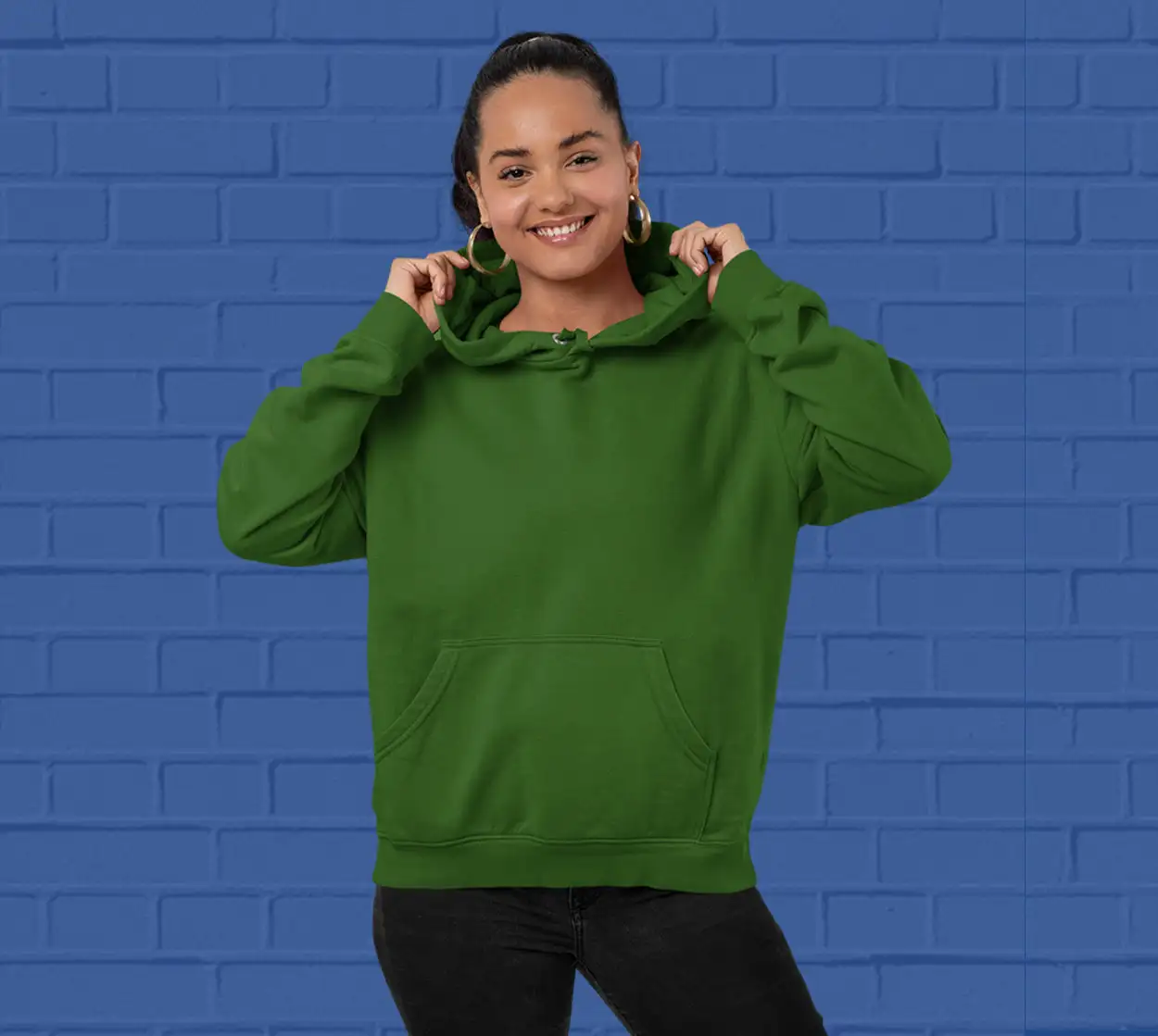 Solid Green Hoodie for Women - Premium Quality