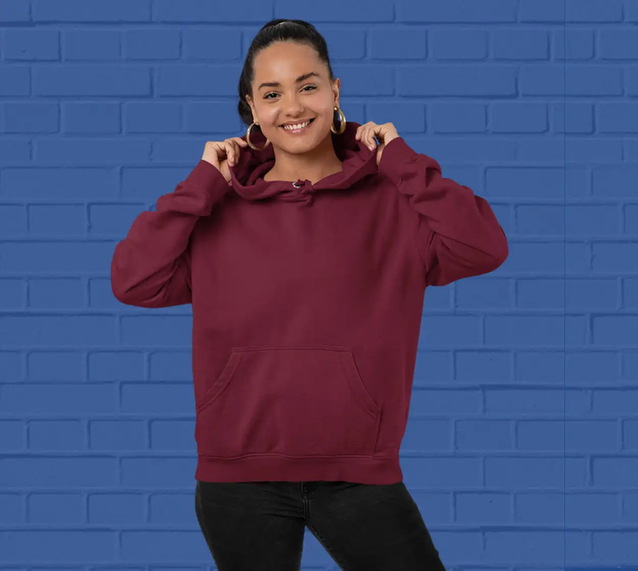 Solid Maroon Hoodie for Women - Premium Quality