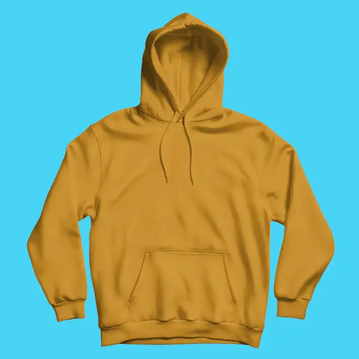 Mustard Yellow Hoodie - Fully Solid with Kangaroo Pocket