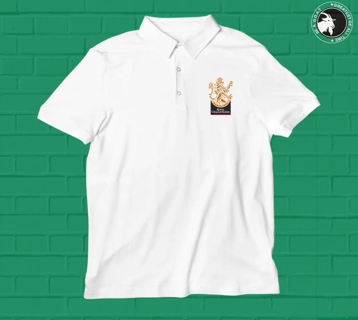 RCB Logo Printed Polo T-shirt White - secondary