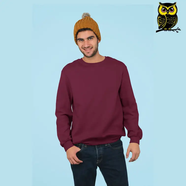 PLAIN UNISEX SWEATSHIRT -MAROON - secondary