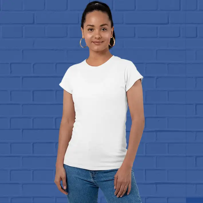 Women's Plain Round Neck T-shirt White