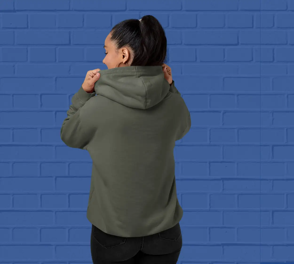 Solid Olive Green  Hoodie for Women - Premium Quality - secondary