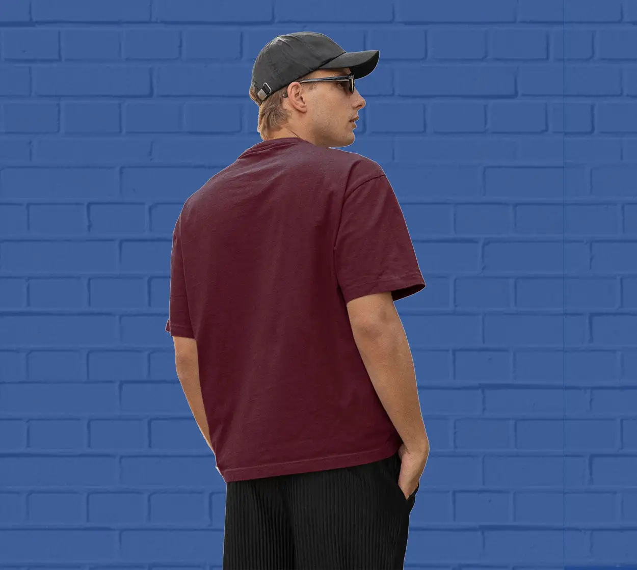 PLAIN OVERSIZED T SHIRTS -Maroon 240 GSM - secondary