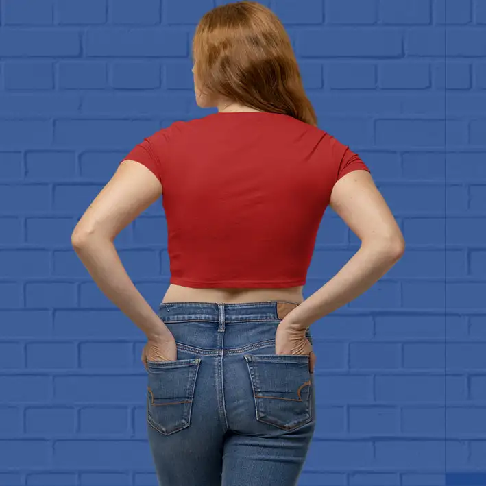 Plain  Red Crop Top - secondary