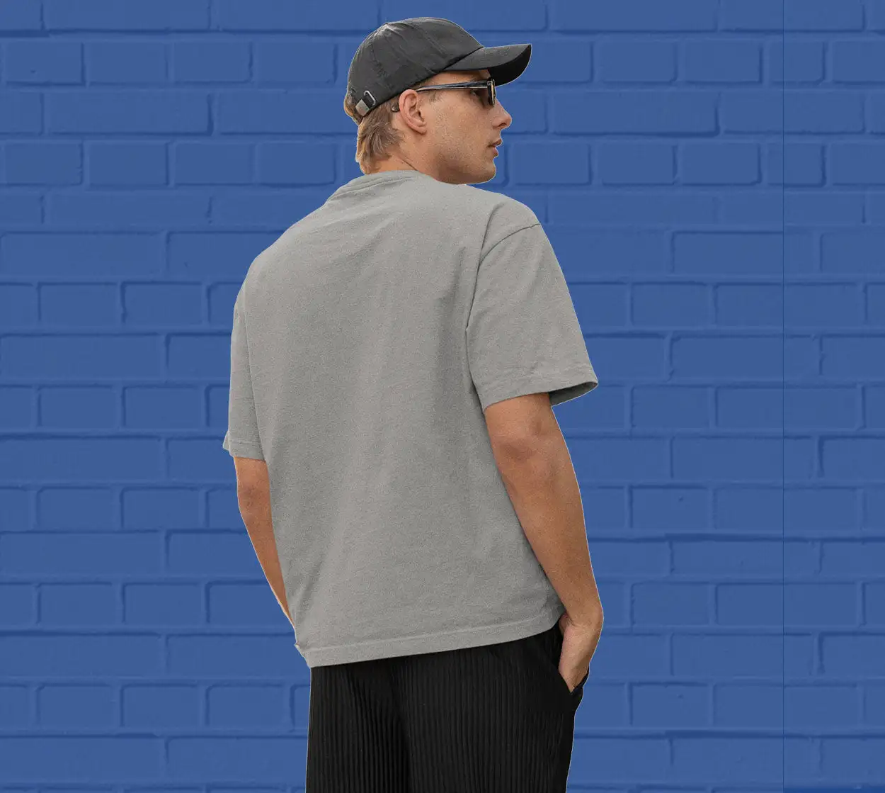 PLAIN OVERSIZED T SHIRTS -  Grey Melange  240 GSM - secondary