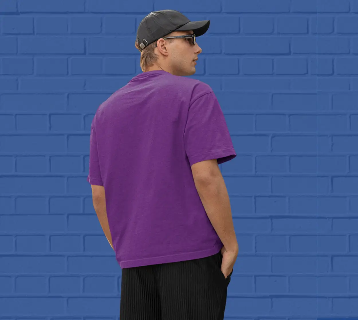 PLAIN OVERSIZED T SHIRTS -Purple 240 GSM - secondary
