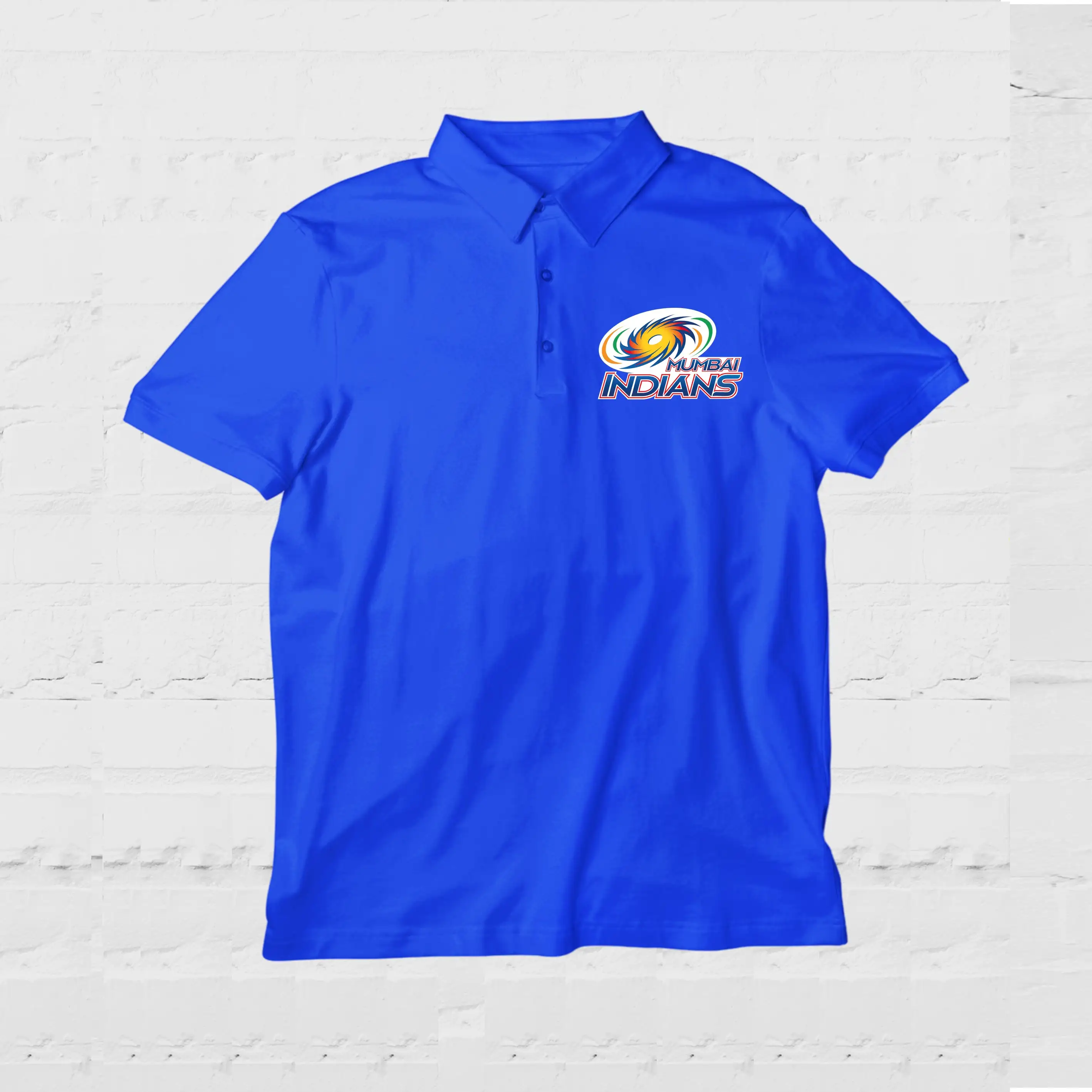 Mumbai Indians Logo Printed Polo T-shirt Royal Blue - secondary